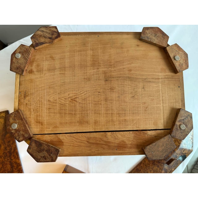 Vintage Handmade Folk Art Burl Wood Jewerly Box For Sale - Image 11 of 11