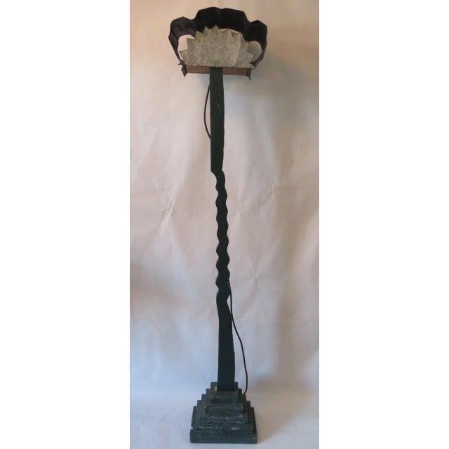 Architectural floor lam in wood and metal by Santa Monica artist Dan Abramson. A beautiful marriage of art and craft is...