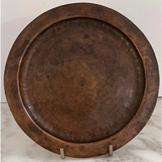 Arts & Crafts Roycroft Arts & Crafts Copper Round Salver/Tray, Roycroft Inn at East Aurora NY For Sale - Image 3 of 7