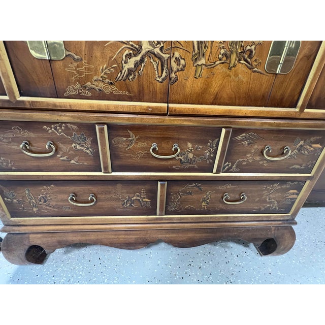 1970s Drexel Heritage Dynasty Collection Chinoiserie Armoire Dresser For Sale - Image 10 of 10