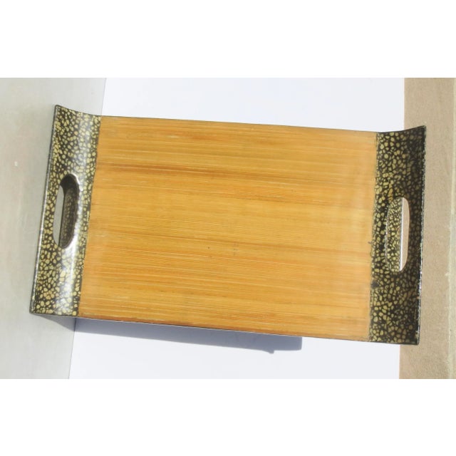 Vintage Chinese Bamboo Tray With Eggshell Lacquer For Sale In New York - Image 6 of 9