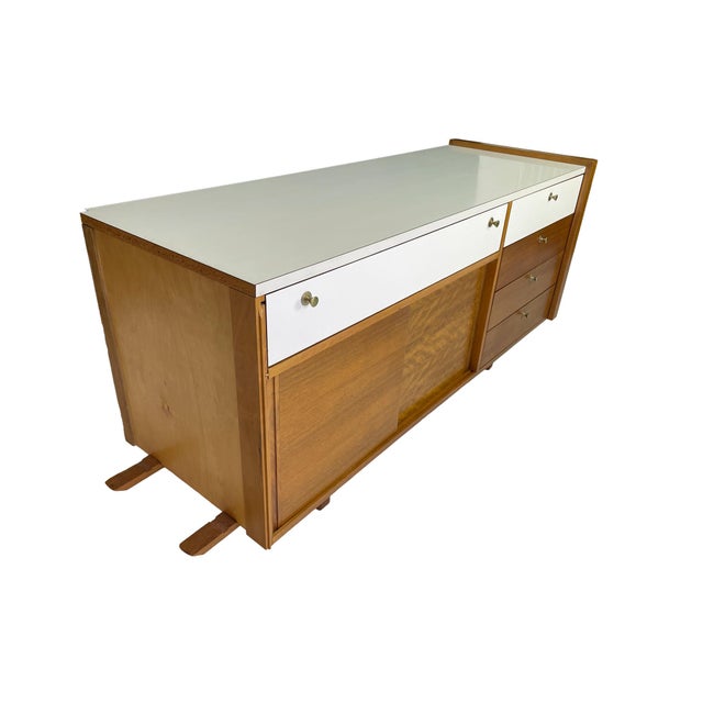 Brown Brown Saltman Walnut Modular Wall Unit Attributed to Martin Borenstein, 1960s For Sale - Image 8 of 18