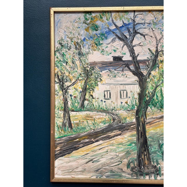 Original Swedish Oil on Canvas – “Summer House on Söderåsen” by Stig Allan – Signed – Vintage & Framed – 55 × 46 cm (21.7"...