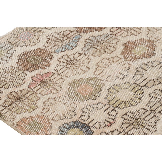 Vintage Zeki Múren Runner in Beige With Colorful Floral Pattern From Rug & Kilim For Sale In New York - Image 6 of 8