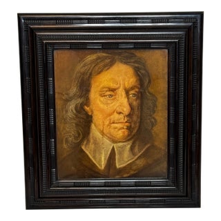 Circa 1910 Oliver Cromwell Portrait Chromolithograph After Sir Peter Lely Medici Society For Sale