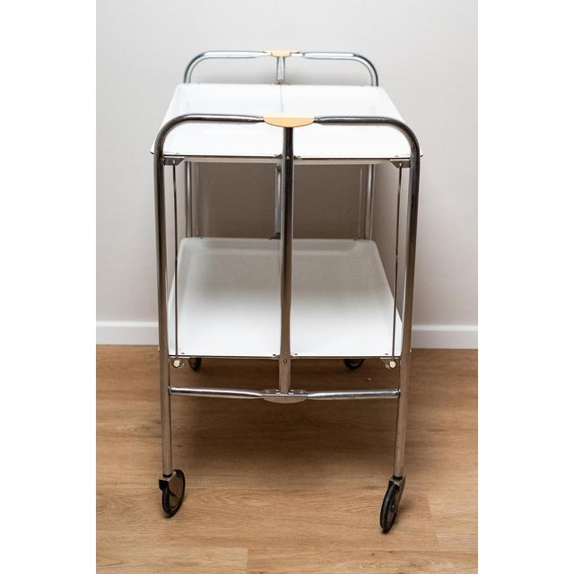 Plastic and Chrome Metal Bar or Food Cart, 1970s For Sale - Image 3 of 11