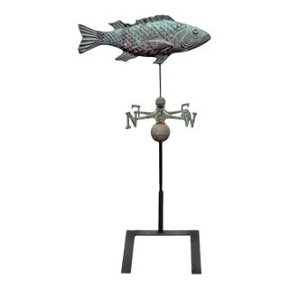 Early 20th Century American Copper Trout Weathervane For Sale