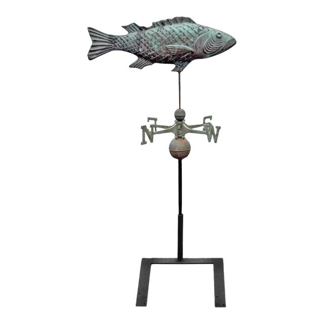 Early 20th Century American Copper Trout Weathervane For Sale