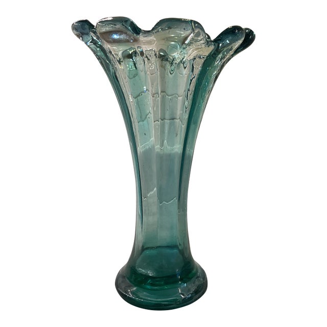 Vase Attrib Murano, Rare. Coastal, Mid Century Modern, Boho For Sale
