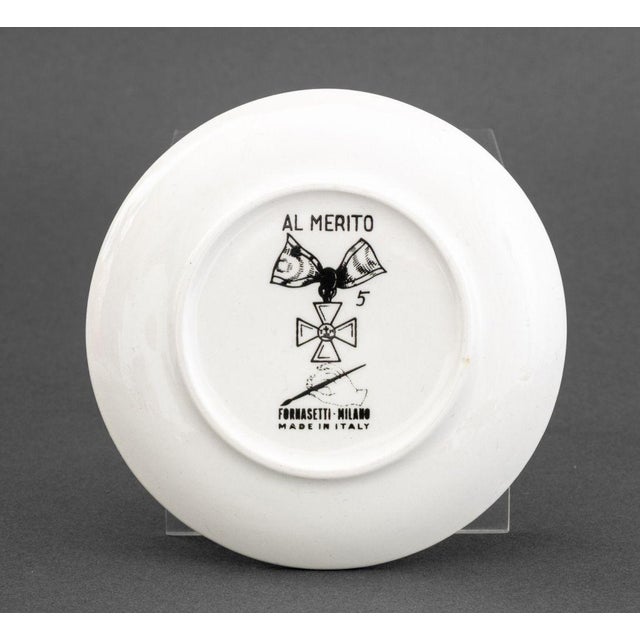 Mid 20th Century Fornasetti "Al Merito" Porcelain Coasters, 7 For Sale - Image 10 of 17