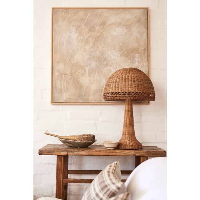 Brown Vintage Inspired Augusta Table Lamp in Woven Rattan For Sale - Image 8 of 9