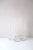 A set of three (3) transparent/clear bud vases with a controlled bubble design base, Scandinavian Modern/Midcentury Modern...