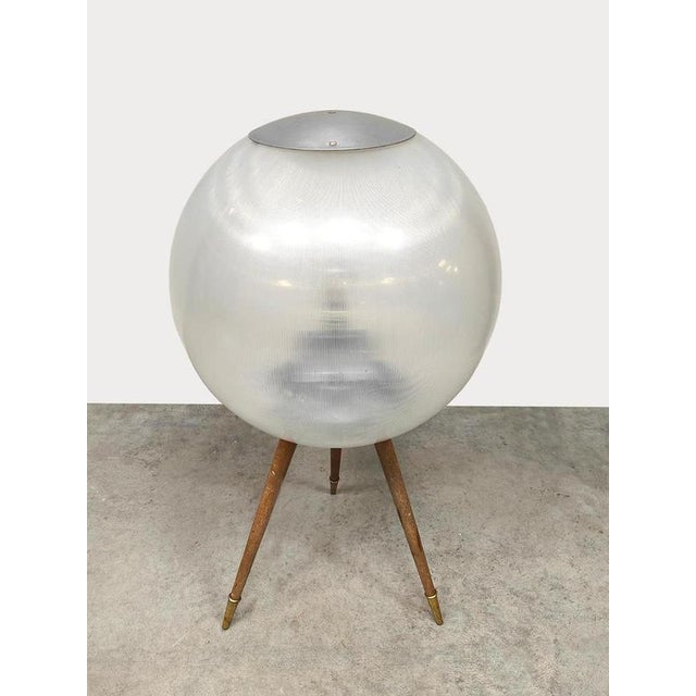 Wood Vintage Space Age Tripot Ball Floor Lamp, 1970s For Sale - Image 7 of 8
