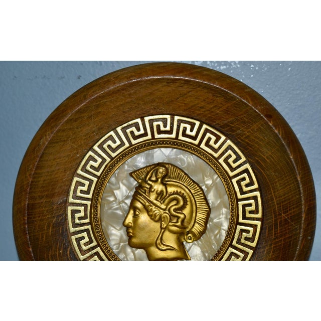 Vintage Small Grecian Wooden & Inlaid Wall Hanging For Sale In Philadelphia - Image 6 of 13