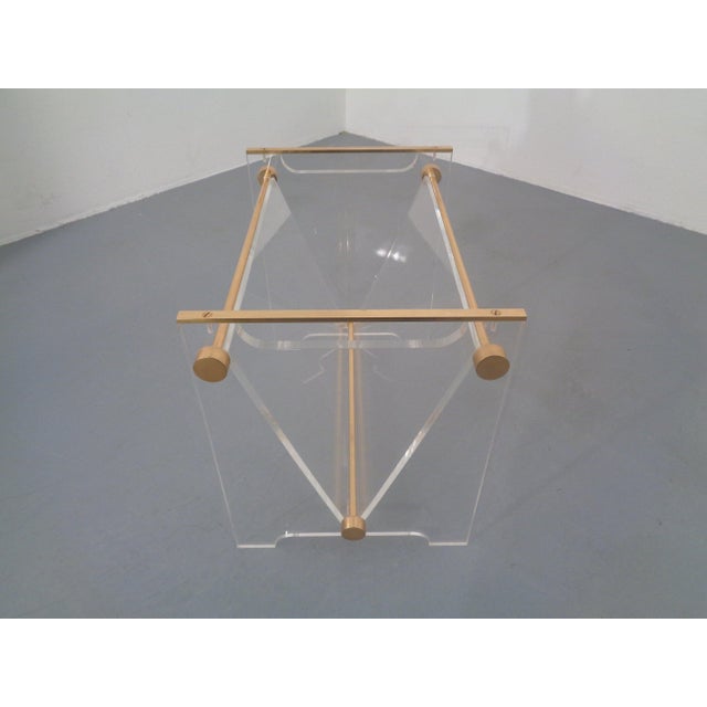 Acrylic Glass and Brass Magazine Rack by David Lange for Marais International, France, 1970s For Sale - Image 12 of 16