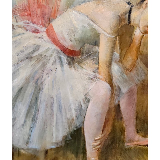 1960s Paul Clemens- Ballerina Stretching - Oil Painting For Sale - Image 5 of 12