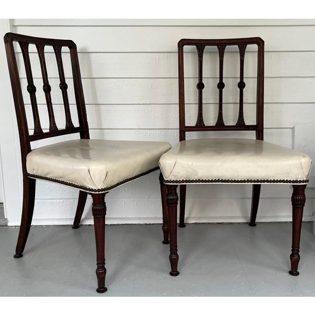 Antique 18th Century George III Neoclassical Mahogany Side Chairs - a Pair For Sale - Image 4 of 11