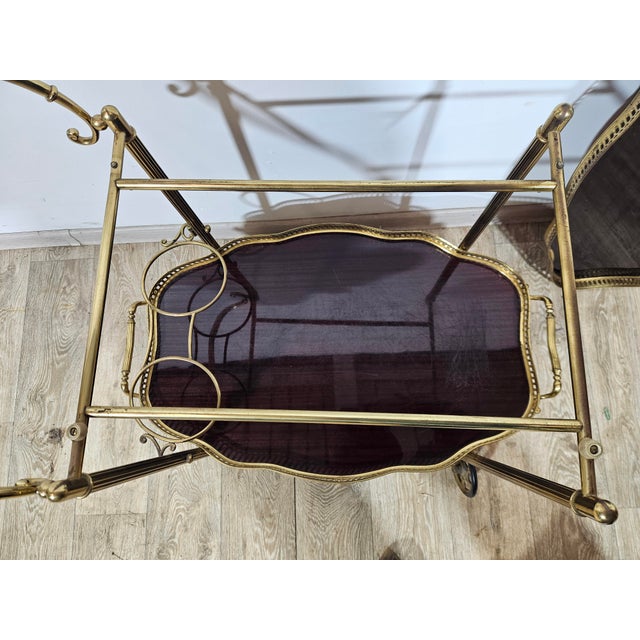 Vintage French Bar Cart from Maison Jansen, 1960s For Sale - Image 10 of 18
