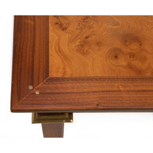 Mastercraft Mid Century Burl Brass Coffee End Side Table Unmarked For Sale - Image 11 of 16