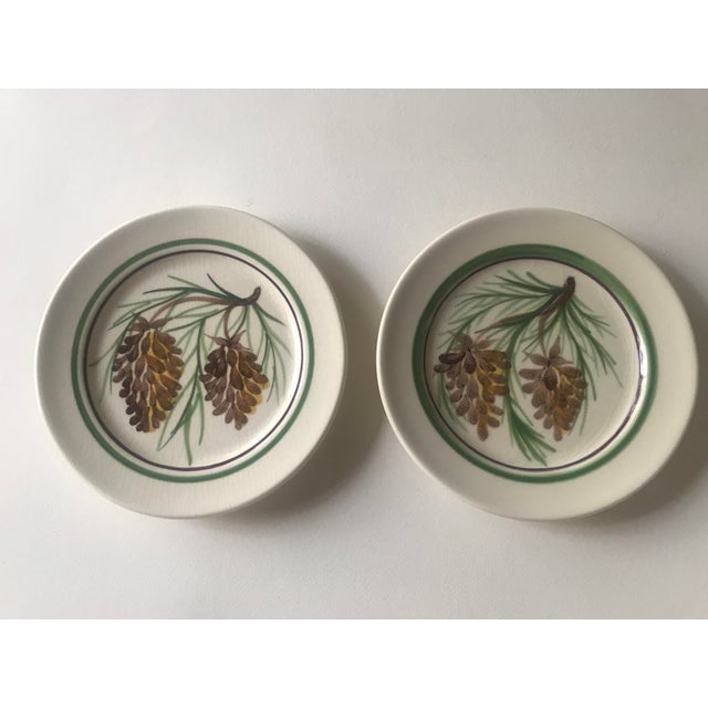 Hand Painted Pine Cone Pottery Plates a Pair Chairish
