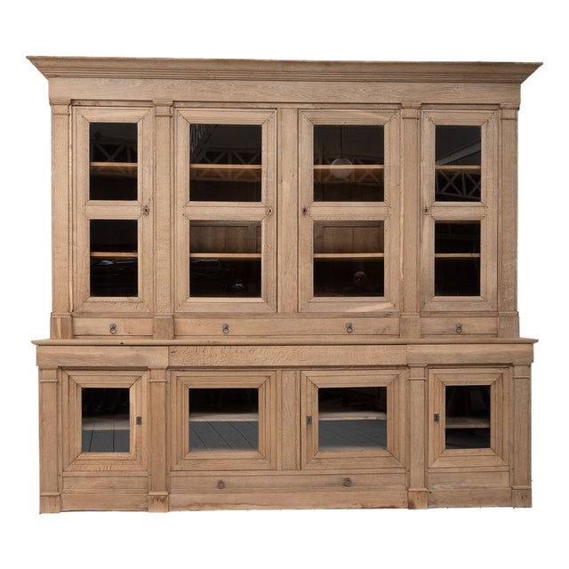 Large Oak Display Case, 1890 For Sale