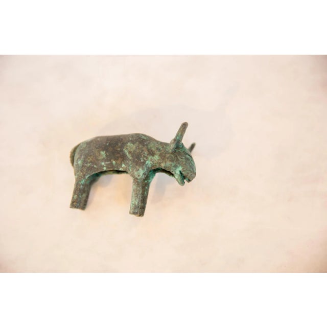 Mid 20th Century Vintage African Oxidized Copper Bull For Sale - Image 5 of 7