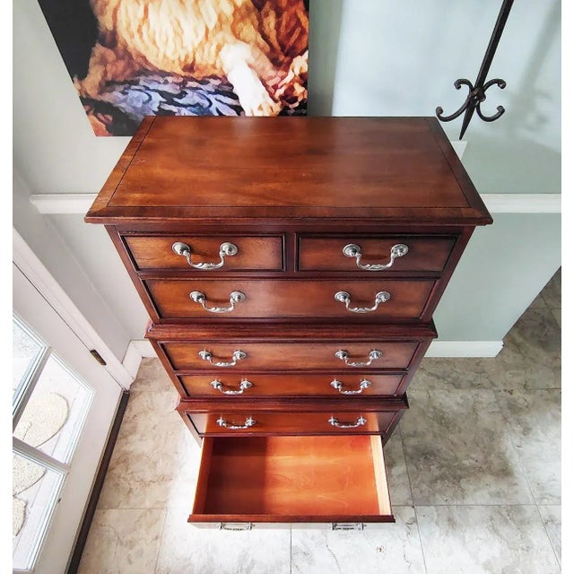 Solid Mahogany 3 Tier Lingerie Chest by Ethan Allen For Sale - Image 11 of 13