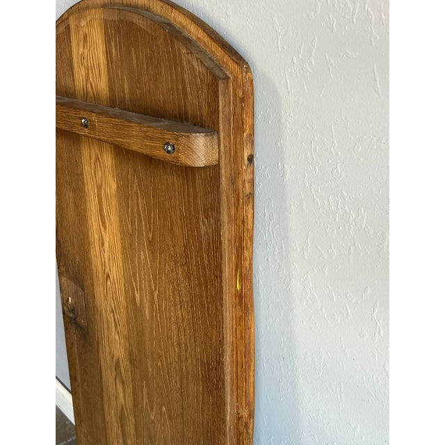 French Vintage French Solid Oak Window Panel With Carved Crowned Dragon Motif For Sale - Image 3 of 7