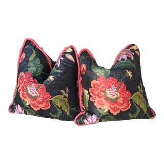 Asian Floral Pillows-Set For Sale