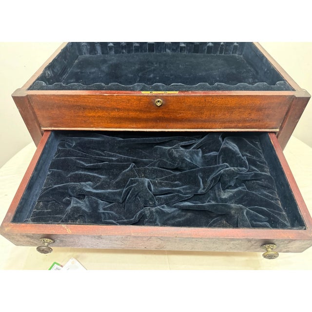 Huge Antique 19th Century Wood Bronze Flatware Silverware Box Display Case Set For Sale - Image 9 of 18
