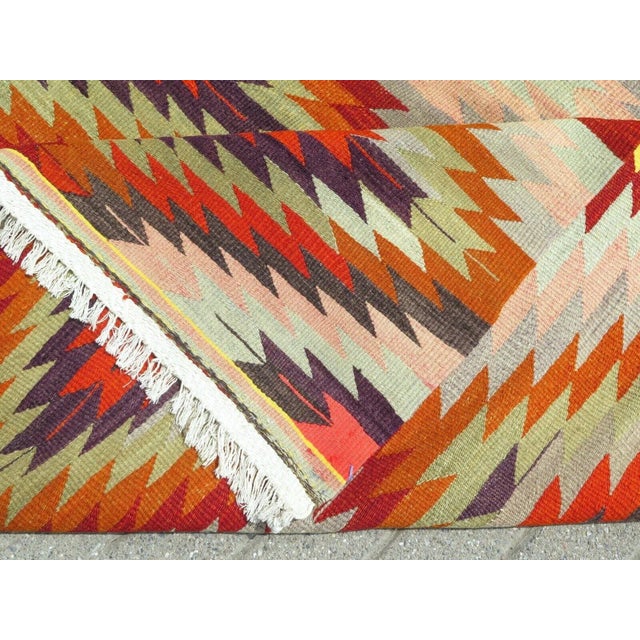 1960s Vintage Handmade Kilim Rug - 67" X 118" For Sale - Image 11 of 12
