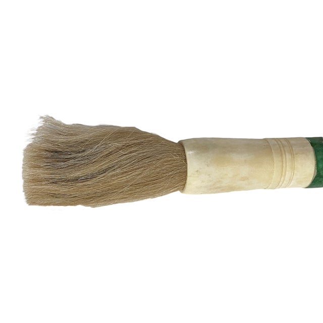 1980s Chinoiserie Jade C Olor Soapstone and Bone Calligraphy Brush 13.5" H For Sale - Image 5 of 8