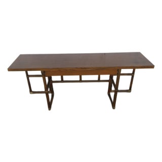 Mid Century Oak Long Narrow Library Console Flip Top Dining Table 6125 For Sale