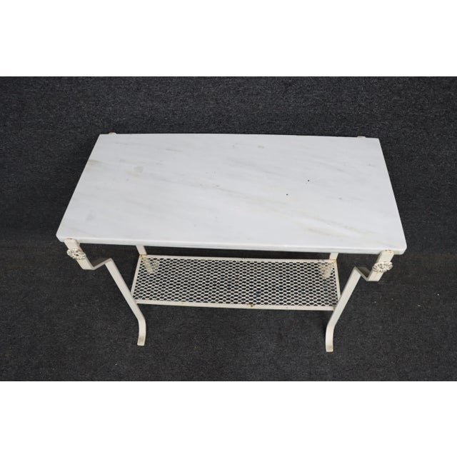French Marble & Wrought Iron Console For Sale - Image 4 of 8