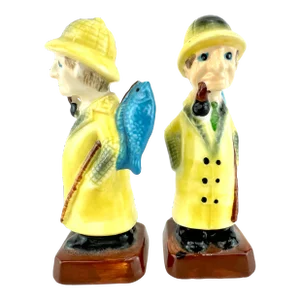Mid Century 1960's Japan Fisherman Salt and Pepper Shakers, a Pair