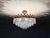 1960s Vintage French Crown Style Flush Mount Brass Chandelier With Soft Blue Crystals⁠ For Sale - Image 15 of 17