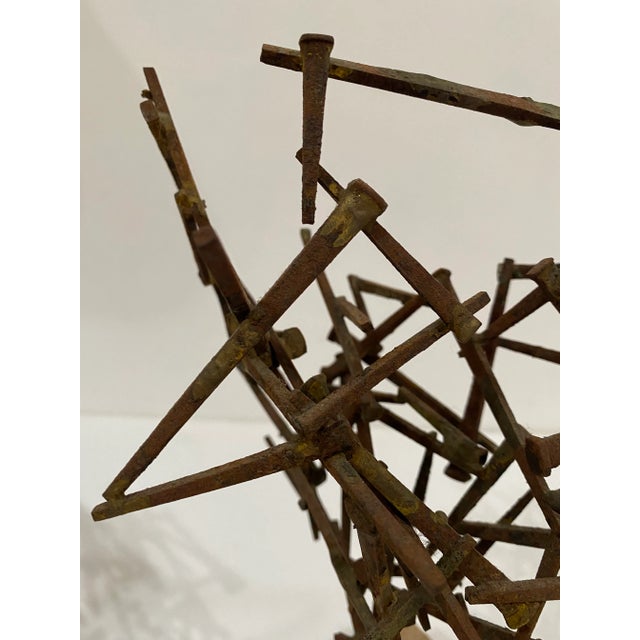 1970 Brutalist Style Abstract Nail Sculpture For Sale - Image 4 of 7