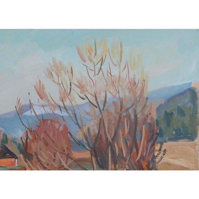 Realism 1980s Ukrainian Impressionism Oil Painting, Rural Autumn Landscape 50-69,5 For Sale - Image 3 of 6