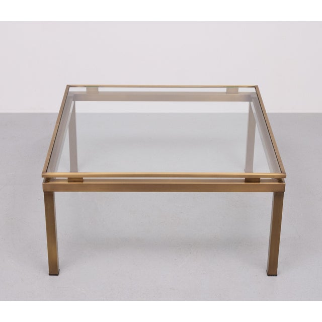 Mid-Century Modern Square Coffee Table attributed to Maison Jansen, France, 1970s For Sale - Image 3 of 8
