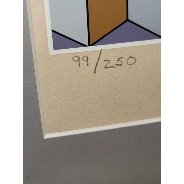 Mid-Century Modern Vintage Victor Vasarely Silkscreen "Nebulus" Signed Numbered and Framed Wonderfully For Sale - Image 3 of 12