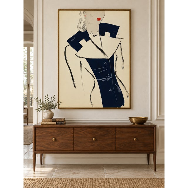 Art Deco Vintage French Fashion Art Print – Hollywood Regency Decor, 18" X 24" For Sale - Image 3 of 9