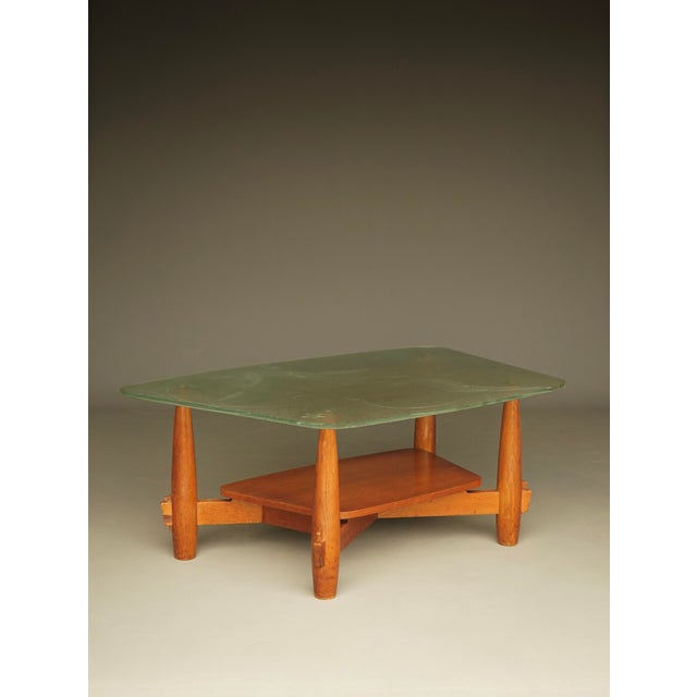 Large Art Deco Coffee Table with Feature Glass Top, 1940s For Sale - Image 17 of 17