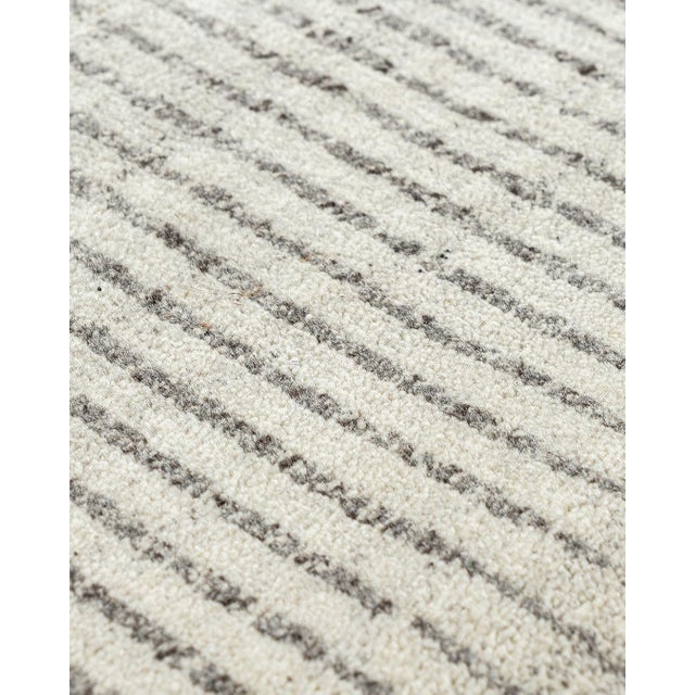 Organic Day Modern Undyed Wool Ivory Brown-Gray Hand Woven Rug 12ft 3in X 14ft 10in For Sale - Image 4 of 7