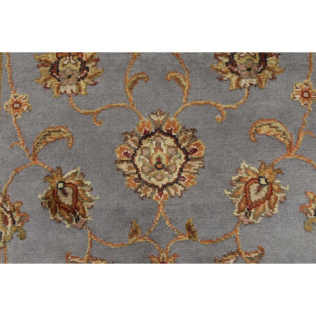 Blue Agra Runner 2’6” X 10′ Blue Wool/Silk Traditional Hand-Knotted Oriental Rug For Sale - Image 8 of 13