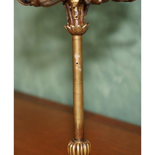 Antique Victorian Oil Lamp in Gilt Brass, 1880 For Sale - Image 6 of 10