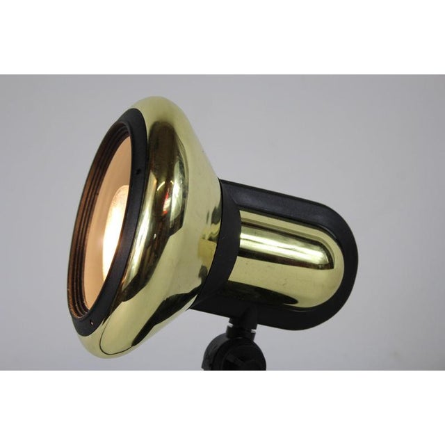 Vintage wall mounted, fixture made from steel, brass an plastic. Can be adjusted in multiple ways. As new, including...