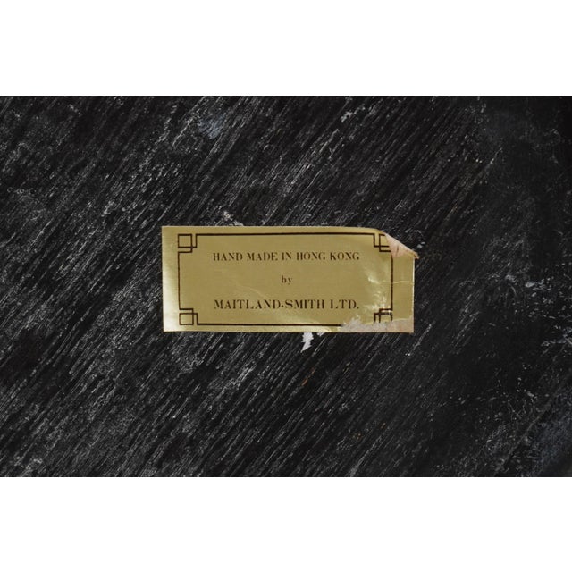 Maitland Smith Chinoiserie Black Lacquer Square Tall Pedestal For Sale - Image 10 of 11