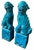 Pair of Antique Chinese Turquoise Pottery Foo Dogs Sculpture.