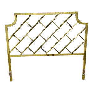 Vintage Brass Chinese Chippendale Queen Sized Headboard