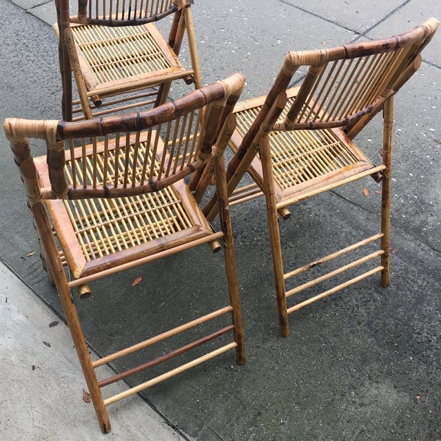 Glossy Bamboo Folding Chair Chairish